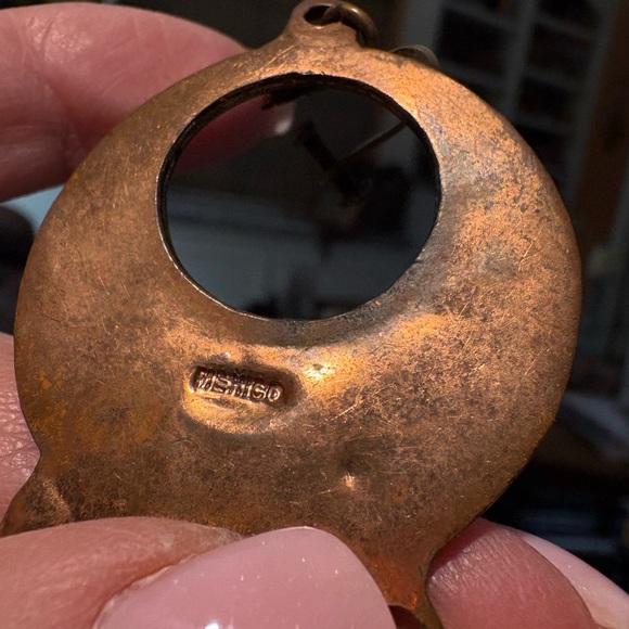 From Mexico, early 1950’s, Vintage Red & Gold Dangle Earrings - Picture 7 of 13